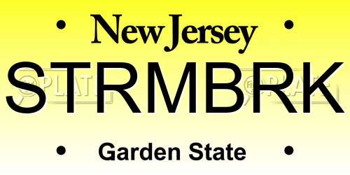 STRMBRK New Jersey License Plate