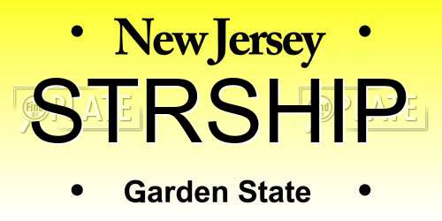 STRSHIP New Jersey License Plate