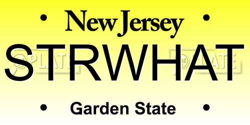 STRWHAT New Jersey License Plate
