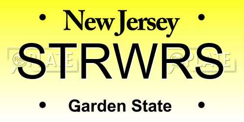 STRWRS New Jersey License Plate