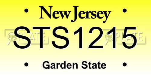 STS1215 New Jersey License Plate