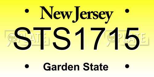 STS1715 New Jersey License Plate
