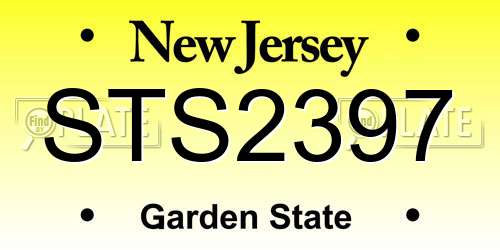 STS2397 New Jersey License Plate