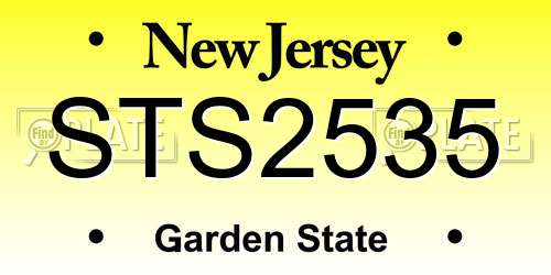 STS2535 New Jersey License Plate