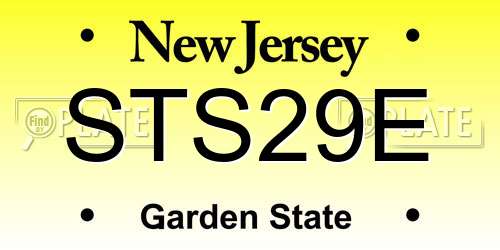 STS29E New Jersey License Plate