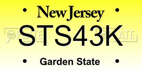STS43K New Jersey License Plate