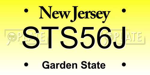 STS56J New Jersey License Plate
