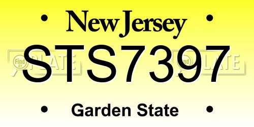 STS7397 New Jersey License Plate