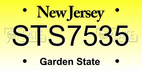 STS7535 New Jersey License Plate