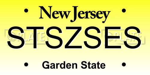 STSZSES New Jersey License Plate