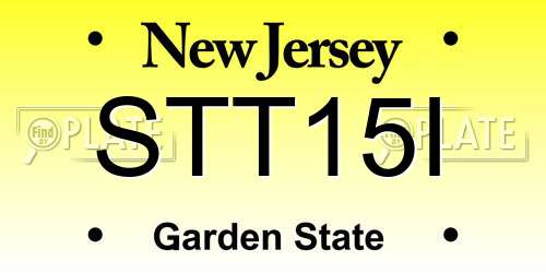 STT15I New Jersey License Plate