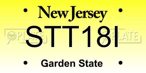 STT18I New Jersey License Plate