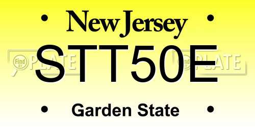 STT50E New Jersey License Plate