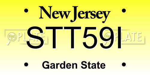 STT59I New Jersey License Plate