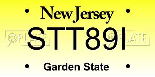 STT89I New Jersey License Plate