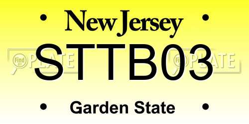 STTB03 New Jersey License Plate