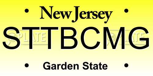 STTBCMG New Jersey License Plate