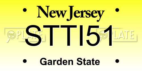 STTI51 New Jersey License Plate
