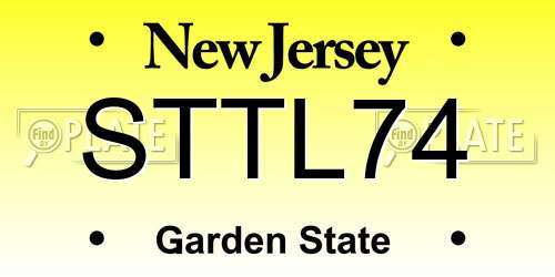 STTL74 New Jersey License Plate