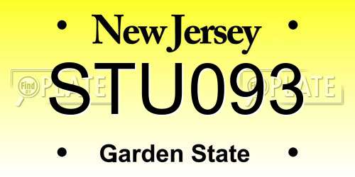 STU093 New Jersey License Plate