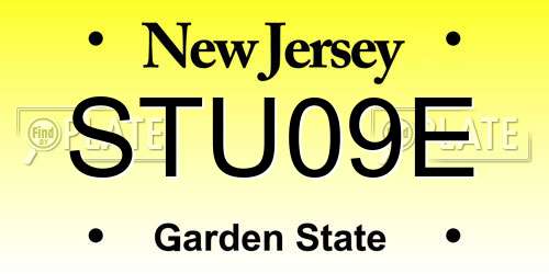 STU09E New Jersey License Plate