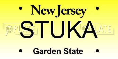 STUKA New Jersey License Plate