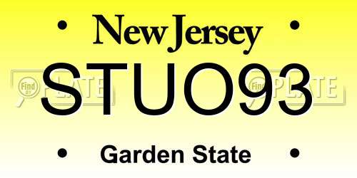 STUO93 New Jersey License Plate