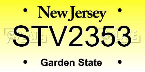 STV2353 New Jersey License Plate