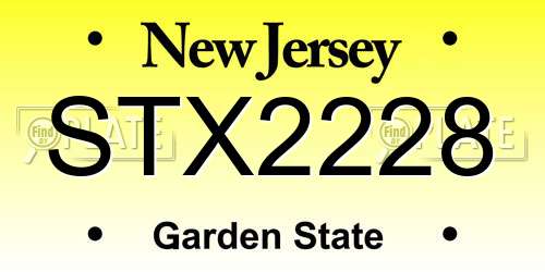 STX2228 New Jersey License Plate