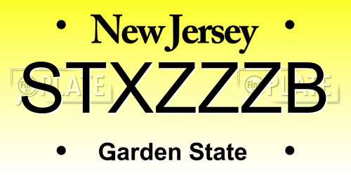 STXZZZB New Jersey License Plate