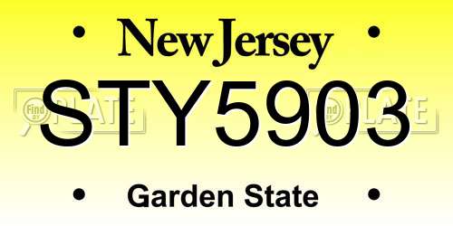 STY5903 New Jersey License Plate