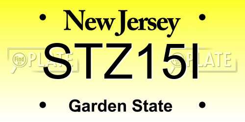 STZ15I New Jersey License Plate
