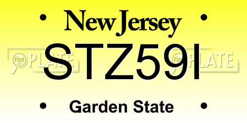 STZ59I New Jersey License Plate