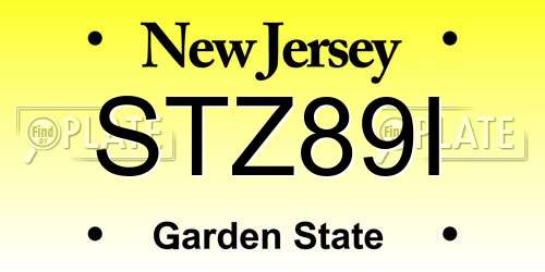 STZ89I New Jersey License Plate