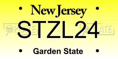 STZL24 New Jersey License Plate