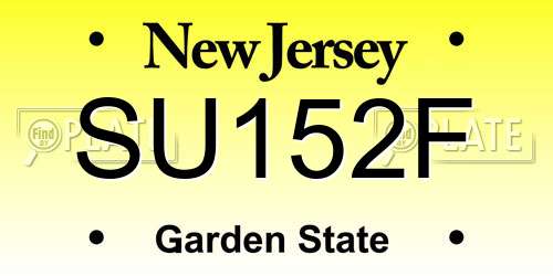 SU152F New Jersey License Plate