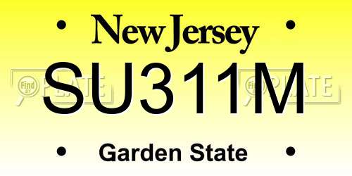 SU311M New Jersey License Plate
