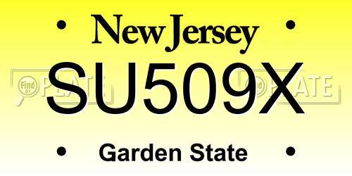 SU509X New Jersey License Plate
