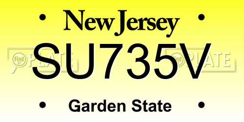 SU735V New Jersey License Plate