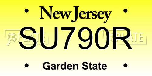 SU790R New Jersey License Plate