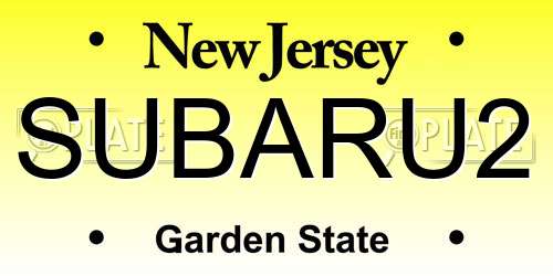 SUBARU2 New Jersey License Plate