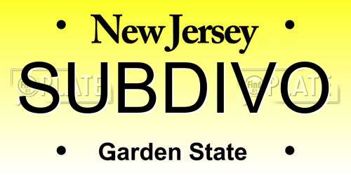 SUBDIVO New Jersey License Plate