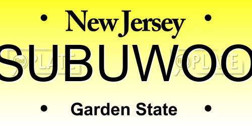 SUBUWOO New Jersey License Plate