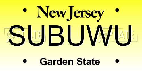 SUBUWU New Jersey License Plate