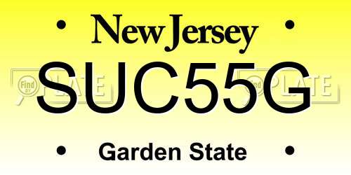 SUC55G New Jersey License Plate