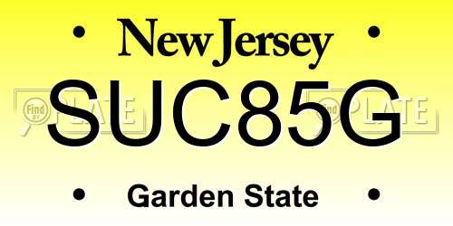 SUC85G New Jersey License Plate