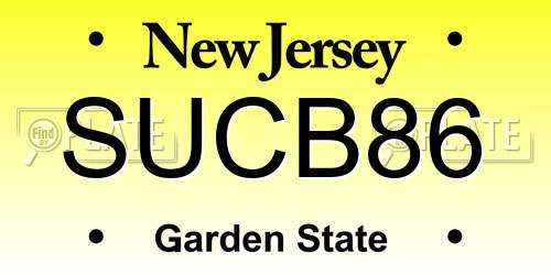SUCB86 New Jersey License Plate