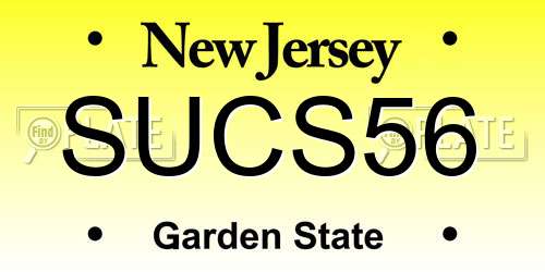 SUCS56 New Jersey License Plate