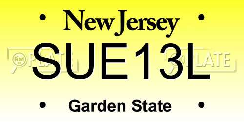 SUE13L New Jersey License Plate
