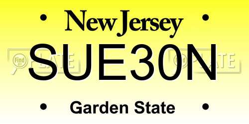 SUE30N New Jersey License Plate